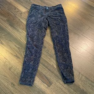 Loft Velour Velvet Black Brown Pants 26 2 Super Skinny EUC